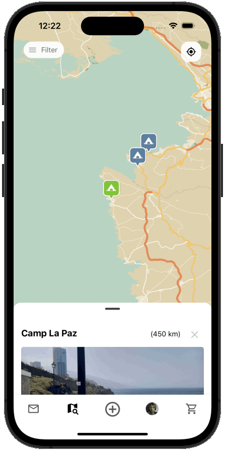 Find and share campgrounds and cool places on the map